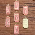 Glitter enamel XOXO ticket pendant DIY alloy jewelry accessory for Valentine crafts. - No. 11 (19E1) / 12x27mm / Pink