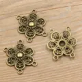Antike Bronzefarbene Blumen Metallstecker, mehrschleifige DIY Schmuckkomponenten Handwerk. - Verbinder Stil 21 / 27*30mm