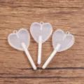 Resin heart lollipop charms cute acrylic DIY pendant for bracelet bag decoration 3pcs - Heart / 21x46mm (1 Piece) / White