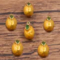 Gold edelstahl 3d frucht zitrone anhänger tropfen öl schmuck herstellung diy zubehör - 透色黄色橙子(11号) / 8x15mm