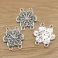 Antikes Silber Legierung Mehrloch Blumen Verbinder Charms DIY Schmuck Zubehör 3Stk - Verbinder Stil 23 / 32*38mm (3.5g) / Antiksilber