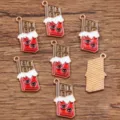 Valentine chocolate enamel heart metal charms DIY jewelry making accessories bulk set - No. 12 (19E1) / 14x25mm / Red