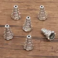 Antieke zilveren conus legering afstandhouders kralen voor handgemaakte sieraden - Conische Torenstijl (2356) / 1 Stuk/Verpakking (12x19mm) / Antiek Zilver
