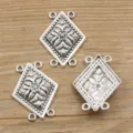 DIY antike silber Legierung Diamant Verbinder Charms mehrlötige Vintage Schmuckstücke 3Stk - Verbinder Stil 26 / 27*36mm (3.3g) / Antiksilber