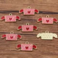 Enamel Valentine's Day Heart Envelope Charms DIY Alloy Jewelry Accessories Craft Supplies - No. 14 (19E1) / 13x29mm / Colorful