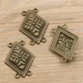 Antike Bronzene DIY Legierung Schmuckverbinder, Mehrloch Rauten Anhänger zum Basteln. - Verbinder Stil 26 / 27*36mm