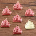 Valentine's Day heart cake enamel alloy pendant DIY handmade fashion jewelry accessories - No. 15 (19E1) / 22x22mm / Colorful