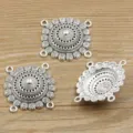 Antiksilber Legierung DIY Schmuck Verbinder Anhänger Mehrloch Basteln Set 3 Stk. - Nr. 28 Verbinder / 34*34mm / Antiksilber