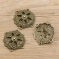 Antikbronze Mehrloch Blumen Verbinder für DIY Legierung Schmuck Handwerk Zubehör. - Nr. 27 Verbinder / 28*30mm / Antikbronze