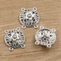 DIY antike silberfarbene Legierung Schmuck Verbinder multi-Loch Anhänger Vintage Handwerk Set - Nr. 29 Verbinder / 25*29mm / Antiksilber