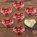 Ciondoli a cuore smaltati con brillantini rossi in lega per fai da te creazione gioielli. - Stile 15 Cuore Be lovely / 20x23mm / Rosso