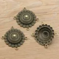 Antik bronzefarbene Legierung Multi-Loch Verbinder Anhänger für DIY handgefertigte Schmuckstücke. - Nr. 28 Verbinder / 34*34mm / Antikbronze