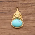 Edelstahl blauer Türkis Anhänger Charme DIY Halskette Ohrring Schmuck Zubehör Teile - Kürbis Stil / 1 Stück (11x22mm) / Türkis