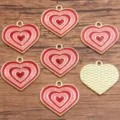 Pendenti in lega smaltata a cuore fai da te accessori per gioielli set rosso rosa grazioso - Stile 16 Cuori Concentrici / 24x25mm / Rosso