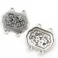 Antiksilber Legierung Mehrloch Verbinder Anhänger Vintage Blumen DIY Schmuck Zubehör - Nr. 31 Verbinder / 27*28mm / Antiksilber