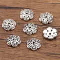 Antiek zilveren bloem kralenkapjes legering afstandshouder voor DIY ketting armband - Holle Bloem Stijl(3089) / 1 Stuk/Verpakking (3*12mm) / Antiek Zilver