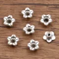 Antiek zilveren bloem kralen legering DIY sieraden accessoire spacer bedel 1st - Holle Vijfbladige Afstandhouder (3299) / 1 Stuk/Verpakking (4*9mm) / Antiek Zilver