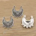 Antiksilber Legierung Schmuck Verbinder Anhänger Mehrloch DIY Basteln Zubehör 3 Stk Set - Nr. 34 Verbinder / 27*31mm / Antiksilber