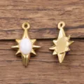 Edelstahl Naturstein Stern Anhänger DIY Schmuck für handgemaakte Halskette Ohrringe - Oktogramm-Stern-Stil / 1 Stück/Packung (15x22mm) / Weiß