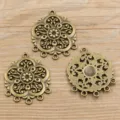 Antike Bronze DIY Legierung Blumenstecker Schmuckzubehör Vintage Anhänger Variante. - Nr. 35 Verbinder / 32*39mm / Antikbronze