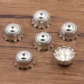 Antiek zilveren kralenkapjes legering DIY sieraden accessoires holle bloem spacer voor armband - Holle Stijl met Korrelige Rand (3552) / 1 Stuk (9*17mm) / Antiek Zilver