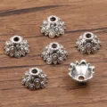 Antiek zilveren kralenkapjes DIY legering sieraden accessoires spacer bloem design - Vintage Kraalkap Stijl (3605) / 1 Stuk/Pak (6*10mm) / Antiek Zilver