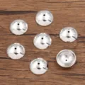 Antiek zilveren metalen kraalkapjes afstandhouders voor DIY armband ketting sieraden maken. - Halfronde Holle Afstandhouder (3621) / 1 Stuk/Verpakking (3*12mm) / Antiek Zilver