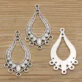 Antiksilber Tropfen Mehrloch Legierung Verbinder Anhänger für DIY handgemachte Schmuckherstellung. - Tränenform Hohl Design Stil (39号连接器) / 1 Stück (25*46mm) / Antiksilber