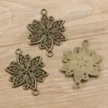 Antikbronze Legierung Blumen Verbinder DIY Schmuckherstellung Zubehör Drei Stück - Verbinder Nr. 40 / 28*40mm / Antikbronze