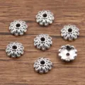 Zilveren bloem kralen kappen legering afstandhouders voor DIY sieraden maken en - Fijne Bloem Kraalkap (4038) / 3x8mm / Antiek Zilver
