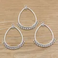 Antiksilber Tropfen Mehrloch Legierung Schmuckverbinder Charms für Handgemachte DIY Handwerk. - Tränenform Multi-Loch Verbinder (45号连接器) / 1 Stück (36*47mm) / Antiksilber