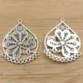 Antiksilber Legierung DIY Schmuck Verbinder mehrloch Tropfen Anhänger Vintage Charme - Typ 48 Verbinder / 39*55mm (8.1g) / Antiksilber