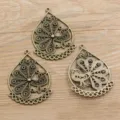 Antike Bronze Tropfen filigran Anhänger DIY Legierung Schmuck Verbinder Vogel Anhänger - Typ 48 Verbinder / 39x55mm / Antikbronze