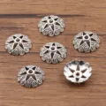 Antiek zilveren kralenkapjes, holle bloem metaal afstandhouders voor DIY armband sieraden - Holle Kraalkap (4229) / 5*14mm / Antiek Zilver