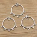 DIY Legierung Mehrschlingen Verbinder silber Charms handgemachte Schmuck Zubehör Teile - Typ 55 Verbinder / 28*30mm (1.4g) / Antiksilber