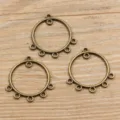 Antikbronze Mehrfachring Verbinder DIY Schmuckzubehör Legierung Ring Anhänger Handwerk - Typ 55 Verbinder / 28x30mm / Antikbronze