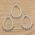 Antiksilber Legierung Tropfen Mehrfach-Ösen Verbinder für DIY Schmuckherstellung Handwerk. - Typ 56 Verbinder / 26*39mm (1.7g) / Antiksilber