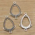 DIY antike silberne tropfenförmige Mehrloch-Anschluss-Charms für handgemachten Schmuck. - Stil 57 Verbinder / 23*37mm (2g) / Antiksilber