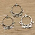 Antiksilber DIY Legierung Schmuck Verbinder Mehrfach Schlaufe Charms Basteln Funde 3 Stk - Stil 59 Verbinder / 33*37mm (2.4g) / Antiksilber