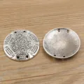 Antiksilber DIY Legierung Schmuck Verbinder Mehrloch Anhänger Zubehör für Handgemachte Bastelei - Stil 61 Verbinder / 37mm (8.4g) / Antiksilber