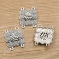 Antiksilber Blumen Mehrfachring Steckverbinder Metall Charms Schmuck DIY Befestigung - Stil 63 Verbinder / 25*31mm (2.6g) / Antiksilber