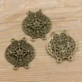 Antike Bronze Legierung Filigran Mehrloch Schmuck Verbinder Charms für DIY Handwerk - Stil 64 Verbinder / 31*37mm / Antikbronze
