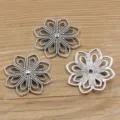 DIY Legierung Blume Filigran Verbinder Antik Silber Schmuck Zubehör Bastel Charms Teile - Stil 66 Verbinder / 34mm (4.2g) / Antiksilber