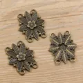 Antikbronze DIY Legierung Blume Verbinder, Mehrloch Anhänger Schmuckherstellung Teil. - Stil 65 Verbinder / 28*35mm / Antikbronze