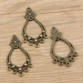 Antike Bronze Legierung Stecker Anhänger für DIY handgemachte Schmuckherstellung. - Verbinder Nr. 68 / 23*41mm / Antikbronze