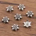 Antiek zilveren kraalkapjes bloem metaal legering DIY tussenkralen voor armbanden kettingen. - Holle Kraalkap (5239) / 1 Stuk (4*13mm) / Antiek Zilver