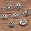Antiek Zilveren Bloem Kraalkappen DIY Sieraden Tussenkralen voor Armbanden Kettingen - Holle Kraalkap (5241) / 1 Stuk (3*8mm) / Antiek Zilver