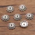 Antieke Zilveren Kralen Kappen Bloem Afstandshouders DIY Sieraden Maken Set 7 Stuks - Holle Kraalkap (5295) / 1 Stuk/Verpakking (3*12mm) / Antiek Zilver