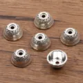 Antiek zilveren legering bloem kraalkappen voor DIY sieraden maken armband ketting spacer bedels - Holle Kraalkap (5296) / 1 Stuk (8*15mm) / Antiek Zilver