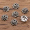 Antiek Zilver Legering Kralen Kappen Holle Bloem DIY Sieraden Armband Tussenstuk - Holle Bloem Kraalkap (5214) / 1 Stuk (6*13mm) / Antiek Zilver